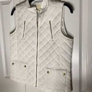 White puffer vest